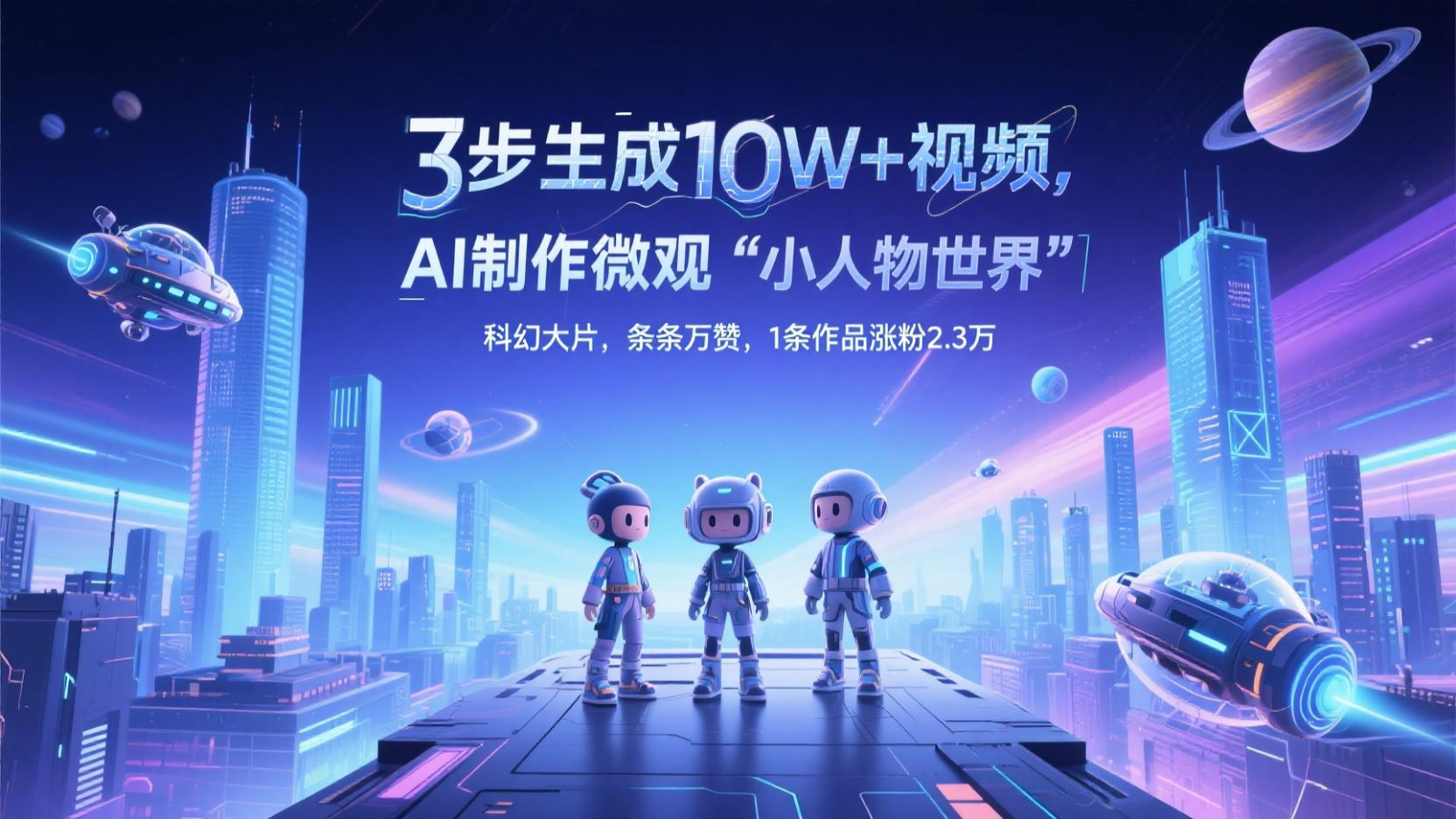 三步生成10W+视频，AI制作微观“小人物世界”科幻大片，条条万赞，1条作品涨粉2.3万-小艾项目网