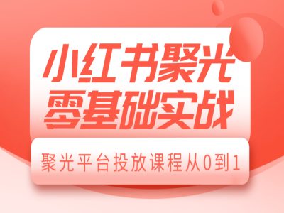 小红书聚光零基础实战，聚光平台投放课程从0到1-小艾项目网