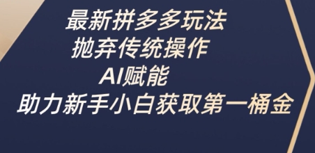 最新拼多多玩法，抛弃传统操作，AI赋能，助力新手小白获取第一桶金-小艾项目网