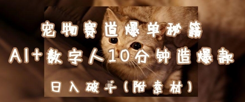 宠物赛道爆单秘籍：AI+数字人10分钟造爆款，日入1k-小艾项目网