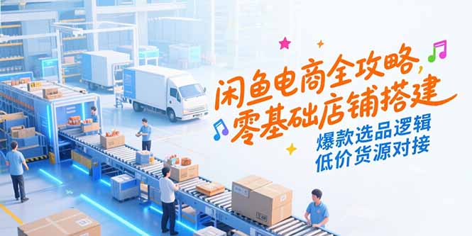 闲鱼电商全攻略，零基础店铺搭建，爆款选品逻辑，低价货源对接-小艾项目网