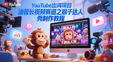 YouTube出海项目，油管长视频赛道之猴子达人秀制作教程-小艾项目网