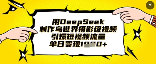 用DeepSeek制作鸟世界摄影级视频，引爆短视频流量，单日变现1k-小艾项目网