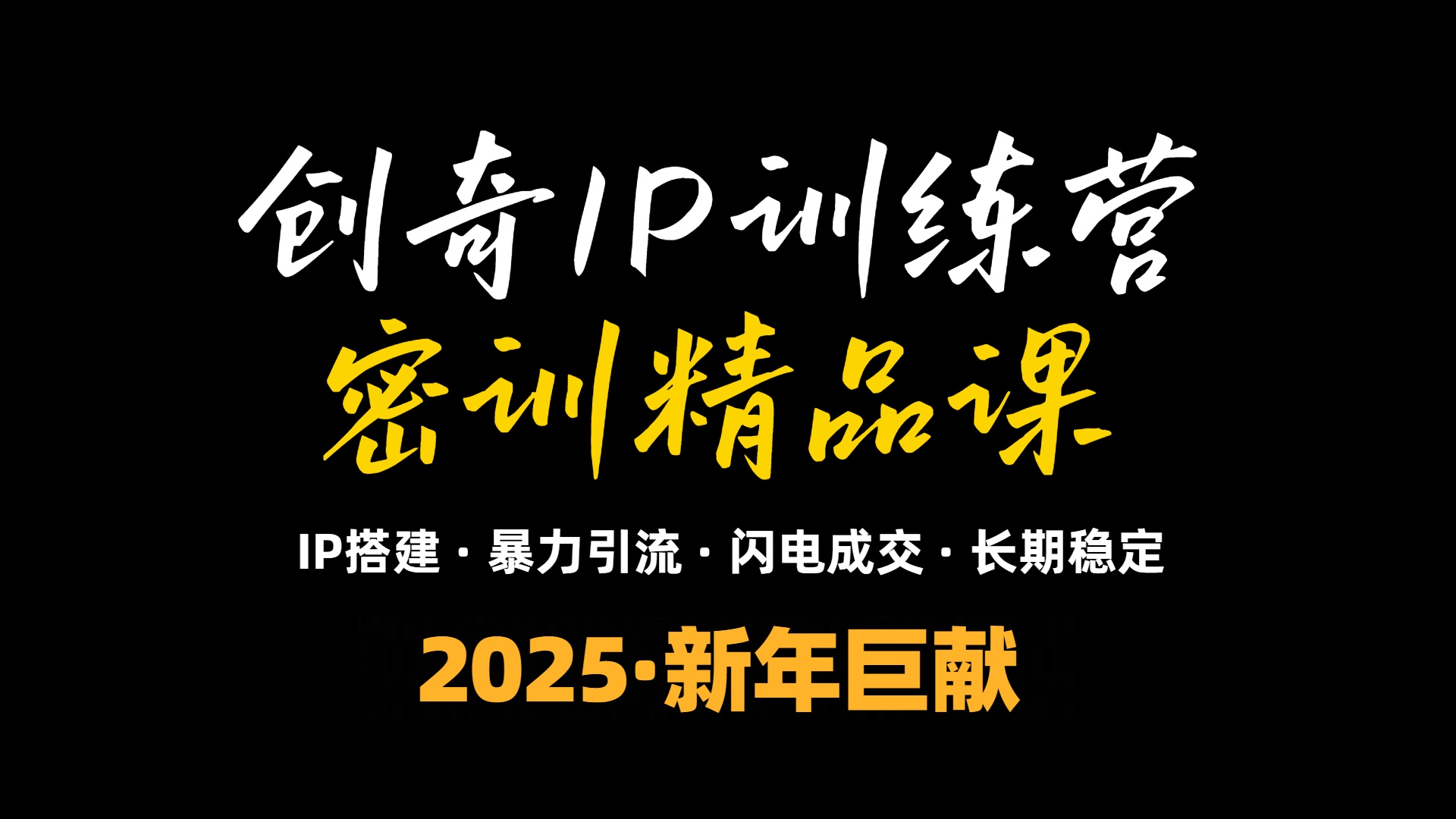 2025年“知识付费IP训练营”小白避坑年赚百万，暴力引流，闪电成交-小艾项目网