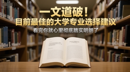 付费文章：一文道破！目前最佳的大学专业选择建议，看完你就心里彻底踏实明朗了-小艾项目网