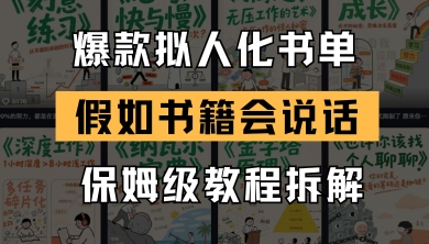 最新爆款拟人化书单玩法，假如书籍会说话，保姆级教程-小艾项目网