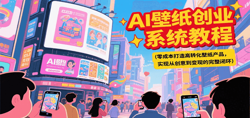 AI壁纸创业系统教程，零成本打造高转化壁纸产品，实现从创意到变现的完整闭环-小艾项目网