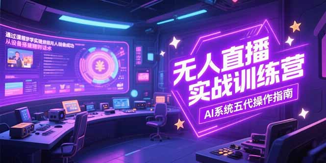 无人直播实操训练营，从设备搭建到话术，AI系统五代操作指南(7月更新-小艾项目网