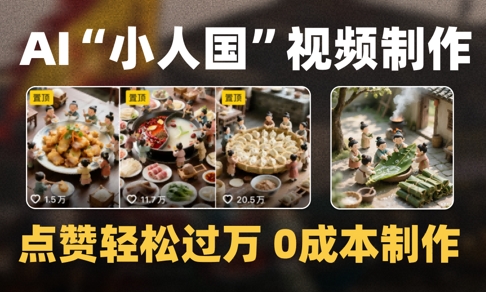 爆款1000W+播放微缩景观迷你小人国AI视频0成本制作全流程教学-小艾项目网