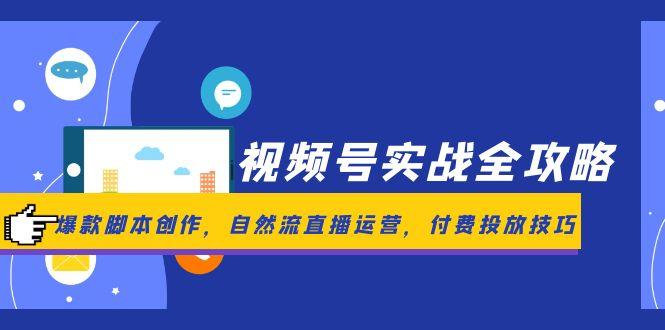 视频号实战全攻略，爆款脚本创作，自然流直播运营，付费投放技巧-小艾项目网