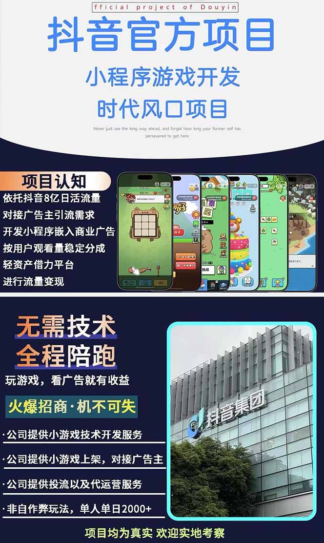 图片[1]-2025最热抖音官方项目 Ai时代风口项目小程序游戏开发 实测单个游戏日收…-小艾项目网