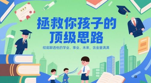 付费文章：拯救你孩子的顶级思路，彻底聊透他的学业、事业、未来，含金量满满-小艾项目网