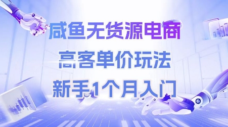 咸鱼无货源电商，高客单价玩法，新手1个月入门-小艾项目网