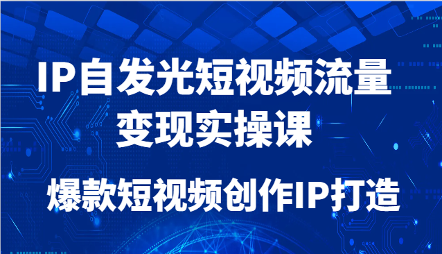 IP自发光短视频流量变现实操课，爆款短视频创作IP打造-小艾项目网