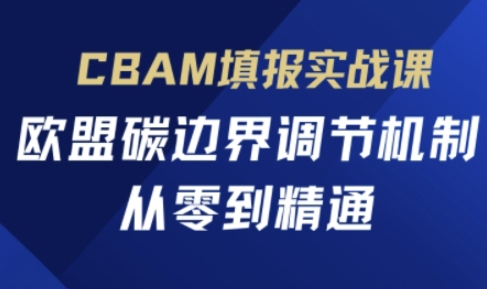 CBAM填报实战课，欧盟碳边界调节机制，从零到精通-小艾项目网
