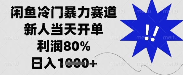 闲鱼冷门暴力赛道，新人当天开单，利润80%，日入1k+【揭秘】-小艾项目网