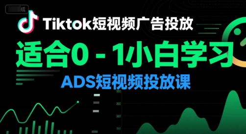 Tiktok短视频广告投放，适合0-1小白学习ADS短视频投放课-小艾项目网