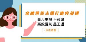 金牌带货主播打造实战课：百万主播 不可追，高效复制 是王道（10节课）-小艾项目网