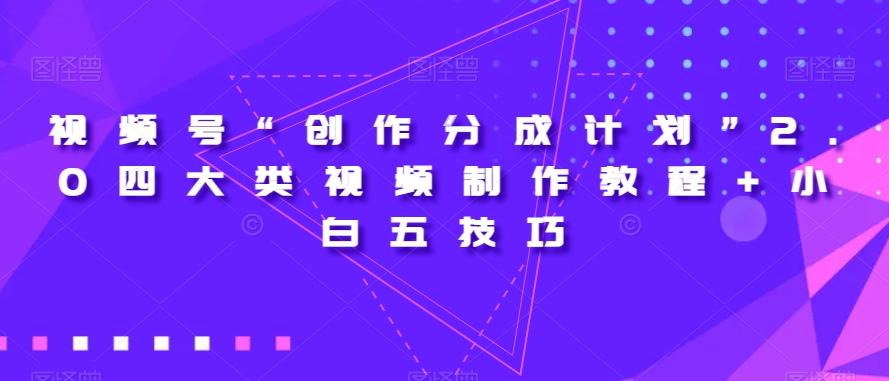 视频号“创作分成计划”2.0四大类视频制作教程+小白五技巧【揭秘】-小艾项目网
