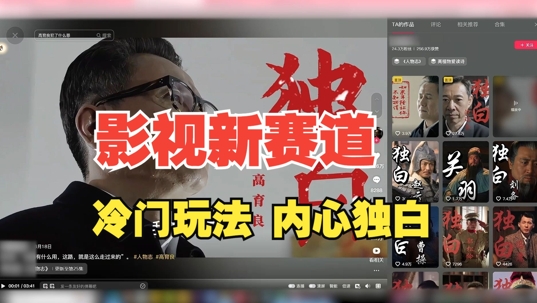 最新影视解说玩法，人物独白，30天涨粉24万+，全流程拆解【揭秘】-小艾项目网