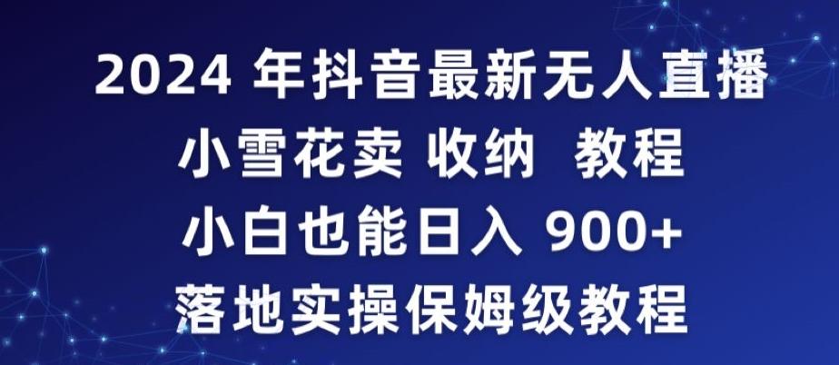 2024年抖音最新无人直播小雪花卖收纳教程，小白也能日入900+落地实操保姆级教程【揭秘】-小艾项目网