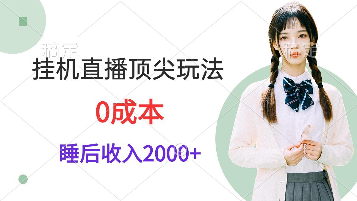 (9715期)挂机直播顶尖玩法，睡后日收入2000+、0成本，视频教学-小艾项目网