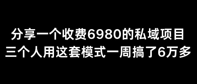 分享一个外面卖6980的私域项目三个人用这套模式一周搞了6万多【揭秘】-小艾项目网