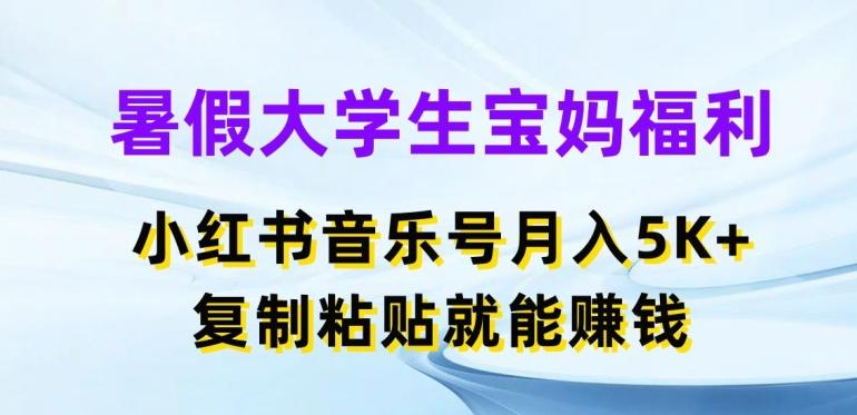 暑假大学生宝妈福利，小红书音乐号月入5000+，复制粘贴就能赚钱【揭秘】-小艾项目网