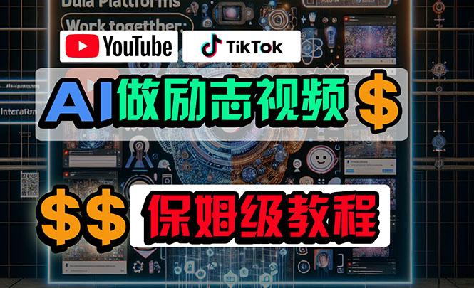 利用AI制作励志视频，在YouTube和TikTok赚钱，小白可做(附工具-小艾项目网