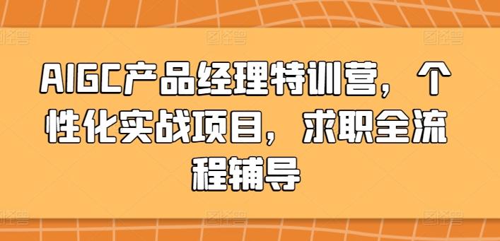 AIGC产品经理特训营，个性化实战项目，求职全流程辅导-小艾项目网