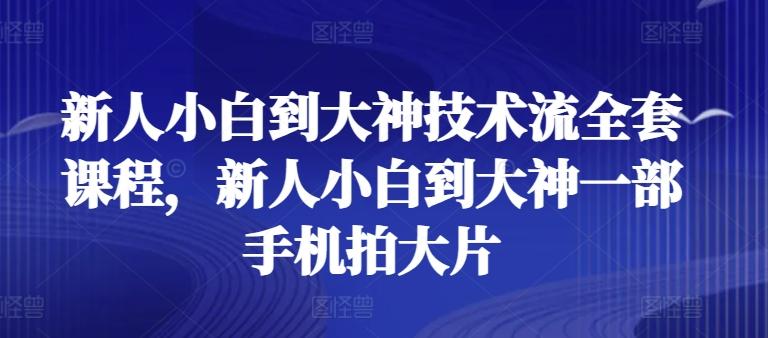 新人小白到大神技术流全套课程，新人小白到大神一部手机拍大片-小艾项目网