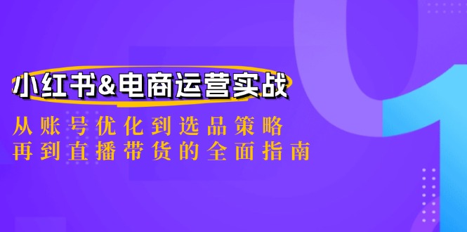 小红书&电商运营实战：从账号优化到选品策略，再到直播带货的全面指南-小艾项目网