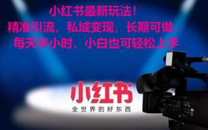 小红书最新玩法！精准引流，私域变现，长期可做，每天半小时，小白也可轻松上手【揭秘】-小艾项目网