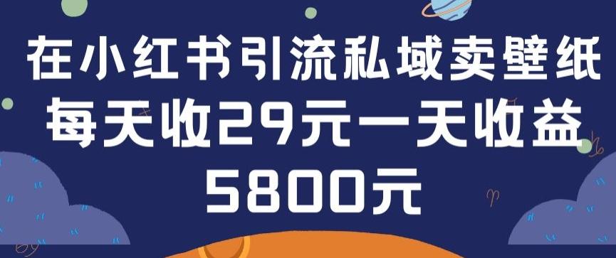 在小红书引流私域卖壁纸每张29元单日最高卖出200张(0-1搭建教程)【揭秘】-小艾项目网