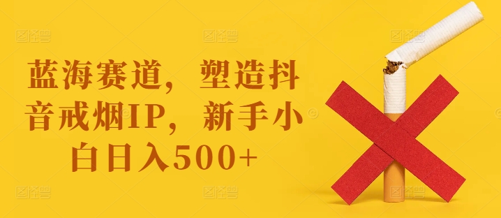 蓝海赛道，塑造抖音戒烟IP，新手小白日入500+【揭秘】-小艾项目网