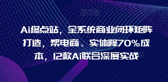 Ai终点站，全系统商业闭环矩阵打造，帮电商、实体降70%成本，12款Ai联合深度实战【0906更新】-小艾项目网