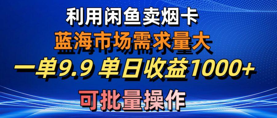 利用咸鱼卖烟卡，蓝海市场需求量大，一单9.9单日收益1000+，可批量操作-小艾项目网