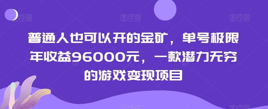普通人也可以开的金矿，单号极限年收益96000元，一款潜力无穷的游戏变现项目【揭秘】-小艾项目网