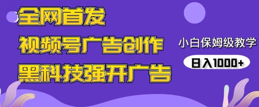 全网首发蝴蝶号广告创作，用AI做视频，黑科技强开广告，小白跟着做，日入1000+【揭秘】-小艾项目网