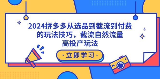 2024拼多多从选品到截流到付费的玩法技巧，截流自然流量玩法，高投产玩法-小艾项目网