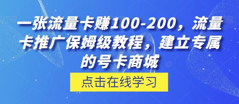 一张流量卡赚100-200，流量卡推广保姆级教程，建立专属的号卡商城-小艾项目网