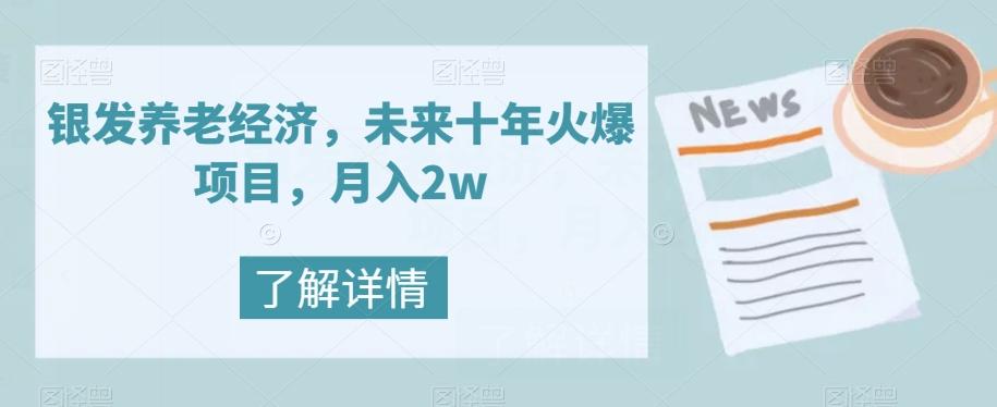 银发养老经济，未来十年火爆项目，月入2w【揭秘】-小艾项目网