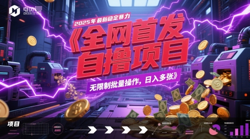 全网首发，2025年最新稳定暴力全自动自撸项目，无限制批量操作，日入多张【揭秘】-小艾项目网