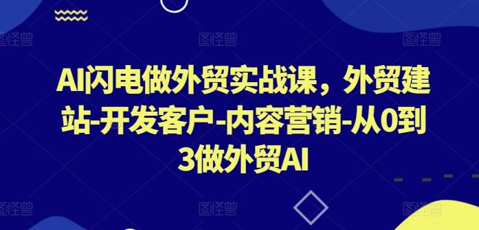 AI闪电做外贸实战课，​外贸建站-开发客户-内容营销-从0到3做外贸AI-小艾项目网