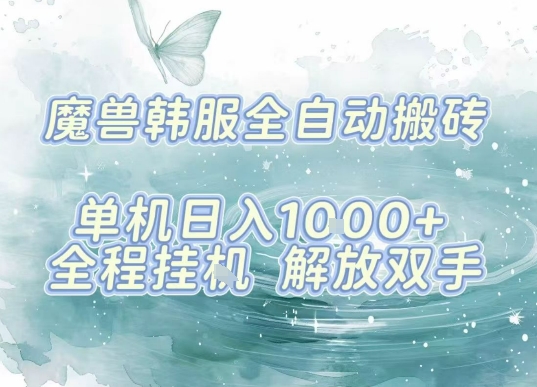 最新韩服游戏搬砖，单机日入1k+，全自动运行挂G项目，解放双手【揭秘】-小艾项目网