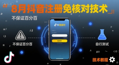 8月抖音注册免核对技术，不保证百分百，自测-小艾项目网