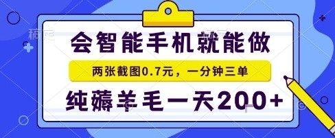 手机项目，二十秒一单，纯薅羊毛一天2张+做就有【揭秘】-小艾项目网