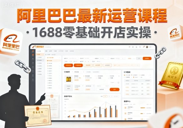 阿里巴巴最新运营课程，1688零基础开店实操-小艾项目网