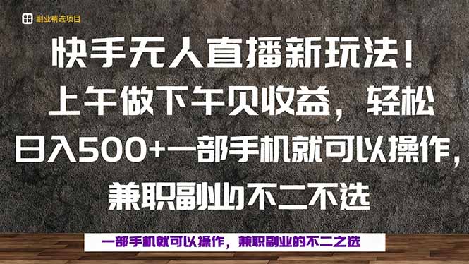一部手机，上午做 下午见收益，学会秒上手，轻松日入500+-小艾项目网