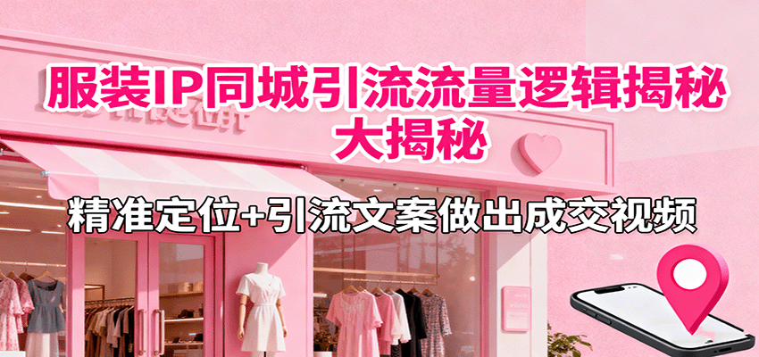 服装IP同城引流流量逻辑大揭秘，精准定位+引流文案做出成交视频-小艾项目网